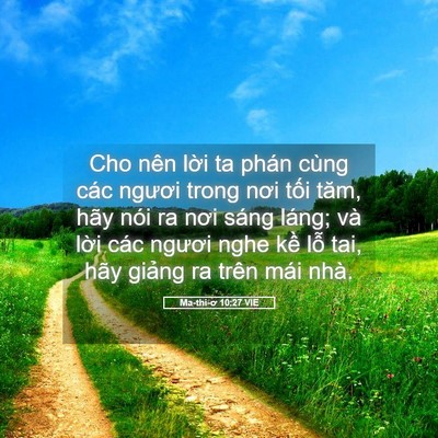 Picture 05 - Ma-thi-ơ 10:27 VIE - Cho nên lời ta phán cùng các ngươi trong - Bible Verse Picture