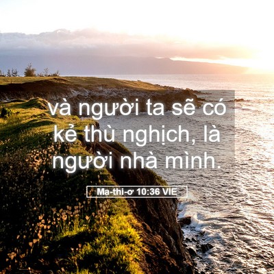 Picture 05 - Ma-thi-ơ 10:36 VIE - và người ta sẽ có kẻ thù nghịch, là - Bible Verse Picture