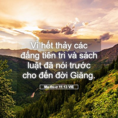 Picture 05 - Ma-thi-ơ 11:13 VIE - Vì hết thảy các đấng tiên tri và sách - Bible Verse Picture