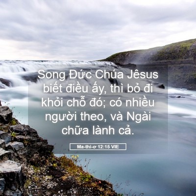 Picture 05 - Ma-thi-ơ 12:15 VIE - Song Đức Chúa Jêsus biết điều ấy, - Bible Verse Picture