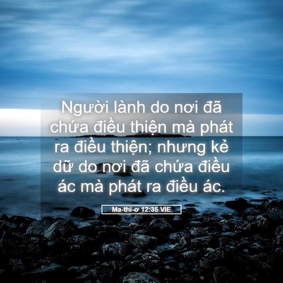 Picture 05 - Ma-thi-ơ 12:35 VIE - Người lành do nơi đã chứa điều - Bible Verse Picture