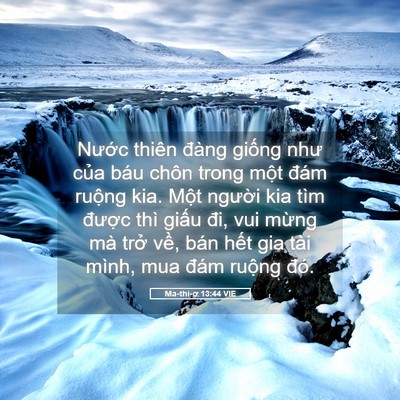Picture 05 - Ma-thi-ơ 13:44 VIE - Nước thiên đàng giống như của báu - Bible Verse Picture