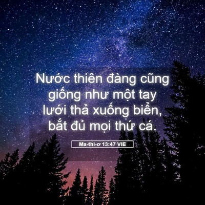 Picture 05 - Ma-thi-ơ 13:47 VIE - Nước thiên đàng cũng giống như một - Bible Verse Picture