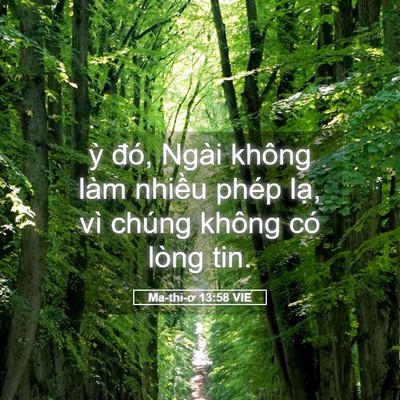 Picture 05 - Ma-thi-ơ 13:58 VIE - ỳ đó, Ngài không làm nhiều phép lạ, - Bible Verse Picture