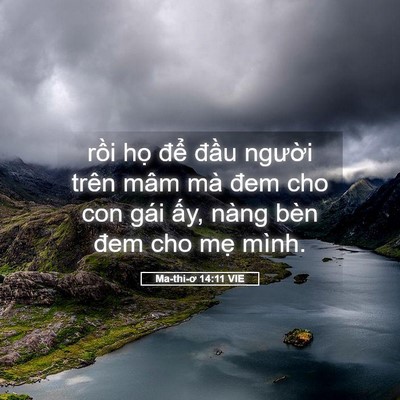 Picture 05 - Ma-thi-ơ 14:11 VIE - rồi họ để đầu người trên mâm mà - Bible Verse Picture