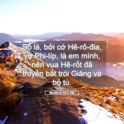Picture 05 - Ma-thi-ơ 14:3 VIE - Số là, bởi cớ Hê-rô-đia, vợ Phi-líp, - Bible Verse Picture