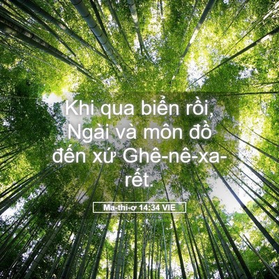 Picture 05 - Ma-thi-ơ 14:34 VIE - Khi qua biển rồi, Ngài và môn đồ đến - Bible Verse Picture