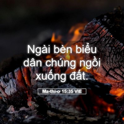 Picture 05 - Ma-thi-ơ 15:35 VIE - Ngài bèn biểu dân chúng ngồi xuống - Bible Verse Picture