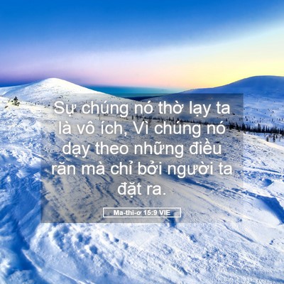 Picture 05 - Ma-thi-ơ 15:9 VIE - Sự chúng nó thờ lạy ta là vô ích, Vì - Bible Verse Picture