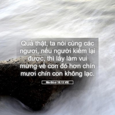 Picture 05 - Ma-thi-ơ 18:13 VIE - Quả thật, ta nói cùng các ngươi, nếu - Bible Verse Picture