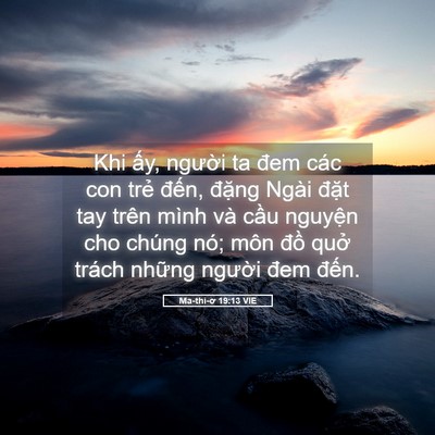 Picture 05 - Ma-thi-ơ 19:13 VIE - Khi ấy, người ta đem các con trẻ đến, - Bible Verse Picture