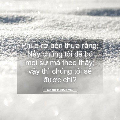 Picture 05 - Ma-thi-ơ 19:27 VIE - Phi-e-rơ bèn thưa rằng: Nầy chúng tôi - Bible Verse Picture