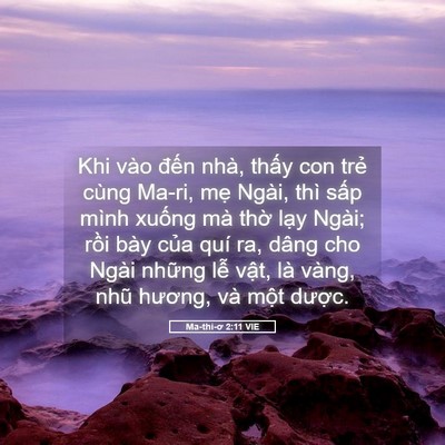 Picture 05 - Ma-thi-ơ 2:11 VIE - Khi vào đến nhà, thấy con trẻ cùng - Bible Verse Picture
