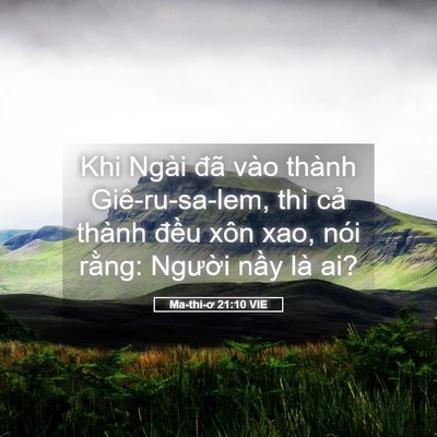 Picture 05 - Ma-thi-ơ 21:10 VIE - Khi Ngài đã vào thành Giê-ru-sa-lem, thì - Bible Verse Picture