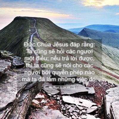 Picture 05 - Ma-thi-ơ 21:24 VIE - Đức Chúa Jêsus đáp rằng: Ta cũng sẽ - Bible Verse Picture