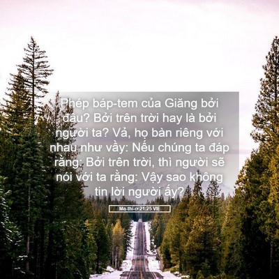 Picture 05 - Ma-thi-ơ 21:25 VIE - Phép báp-tem của Giăng bởi đâu? Bởi - Bible Verse Picture