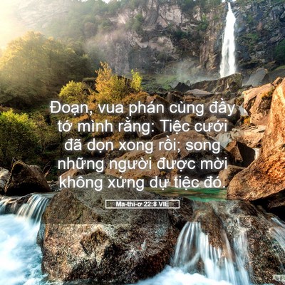 Picture 05 - Ma-thi-ơ 22:8 VIE - Đoạn, vua phán cùng đầy tớ mình - Bible Verse Picture