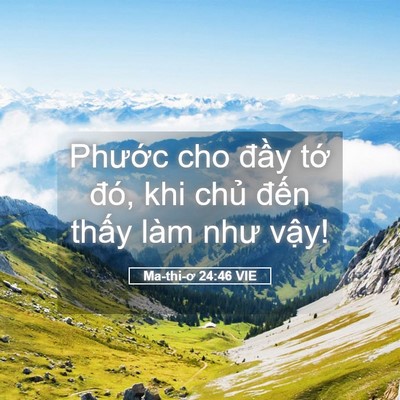 Picture 05 - Ma-thi-ơ 24:46 VIE - Phước cho đầy tớ đó, khi chủ đến - Bible Verse Picture