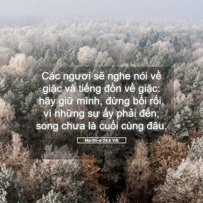 Picture 05 - Ma-thi-ơ 24:6 VIE - Các ngươi sẽ nghe nói về giặc và - Bible Verse Picture