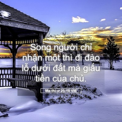 Picture 05 - Ma-thi-ơ 25:18 VIE - Song người chỉ nhận một thì đi đào - Bible Verse Picture