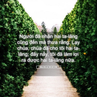 Picture 05 - Ma-thi-ơ 25:22 VIE - Người đã nhận hai ta-lâng cũng đến - Bible Verse Picture