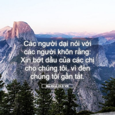 Picture 05 - Ma-thi-ơ 25:8 VIE - Các người dại nói với các người - Bible Verse Picture