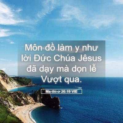 Picture 05 - Ma-thi-ơ 26:19 VIE - Môn đồ làm y như lời Đức Chúa Jêsus - Bible Verse Picture