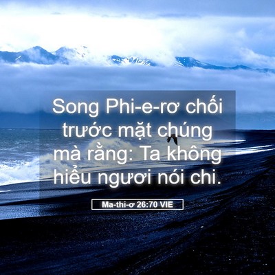 Picture 05 - Ma-thi-ơ 26:70 VIE - Song Phi-e-rơ chối trước mặt chúng mà - Bible Verse Picture