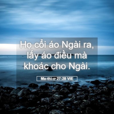 Picture 05 - Ma-thi-ơ 27:28 VIE - Họ cổi áo Ngài ra, lấy áo điều mà - Bible Verse Picture