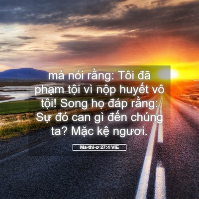Picture 05 - Ma-thi-ơ 27:4 VIE - mà nói rằng: Tôi đã phạm tội vì nộp - Bible Verse Picture