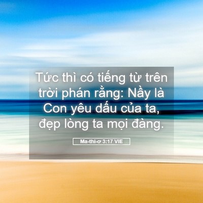 Picture 05 - Ma-thi-ơ 3:17 VIE - Tức thì có tiếng từ trên trời phán - Bible Verse Picture