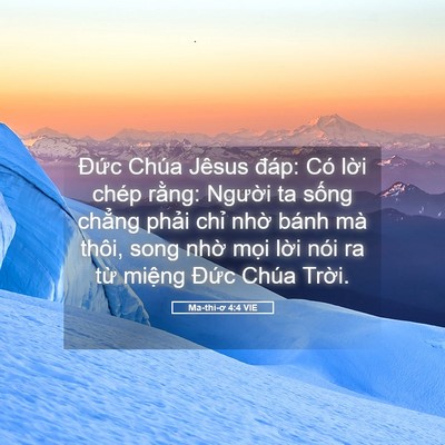 Picture 05 - Ma-thi-ơ 4:4 VIE - Đức Chúa Jêsus đáp: Có lời chép - Bible Verse Picture