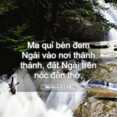 Picture 05 - Ma-thi-ơ 4:5 VIE - Ma quỉ bèn đem Ngài vào nơi thành thánh, - Bible Verse Picture