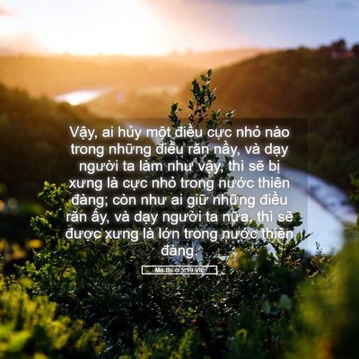 Picture 05 - Ma-thi-ơ 5:19 VIE - Vậy, ai hủy một điều cực nhỏ nào - Bible Verse Picture