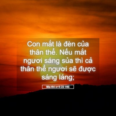 Picture 05 - Ma-thi-ơ 6:22 VIE - Con mắt là đèn của thân thể. Nếu - Bible Verse Picture