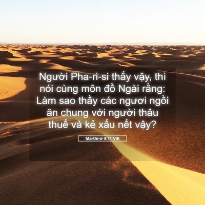 Picture 05 - Ma-thi-ơ 9:11 VIE - Người Pha-ri-si thấy vậy, thì nói cùng - Bible Verse Picture