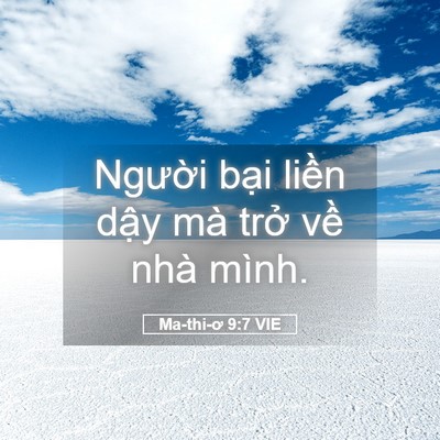 Picture 05 - Ma-thi-ơ 9:7 VIE - Người bại liền dậy mà trở về nhà - Bible Verse Picture