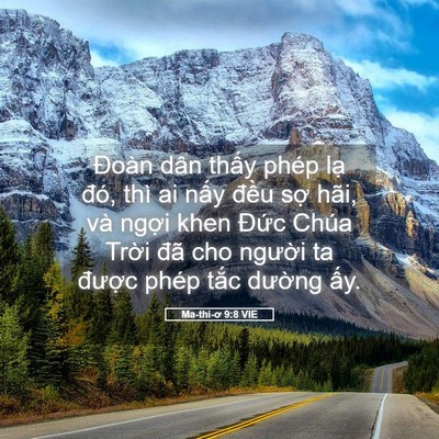 Picture 05 - Ma-thi-ơ 9:8 VIE - Đoàn dân thấy phép lạ đó, thì ai nấy - Bible Verse Picture