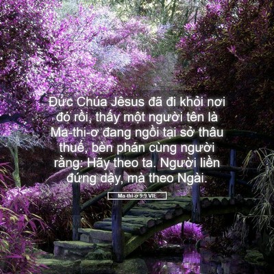 Picture 05 - Ma-thi-ơ 9:9 VIE - Đức Chúa Jêsus đã đi khỏi nơi đó - Bible Verse Picture