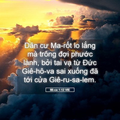 Picture 05 - Mi-ca 1:12 VIE - Dân cư Ma-rốt lo lắng mà trông đợi - Bible Verse Picture