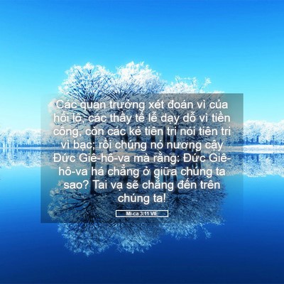Picture 05 - Mi-ca 3:11 VIE - Các quan trưởng xét đoán vì của hối - Bible Verse Picture