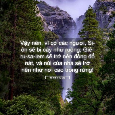 Picture 05 - Mi-ca 3:12 VIE - Vậy nên, vì cớ các ngươi, Si-ôn sẽ - Bible Verse Picture