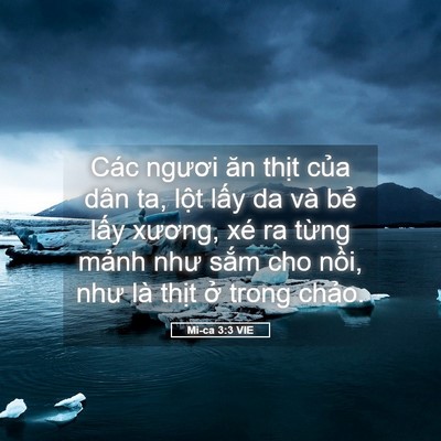 Picture 05 - Mi-ca 3:3 VIE - Các ngươi ăn thịt của dân ta, lột - Bible Verse Picture
