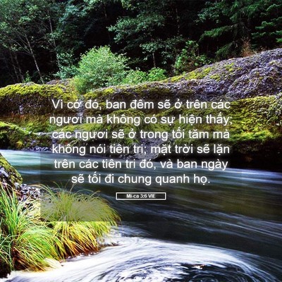 Picture 05 - Mi-ca 3:6 VIE - Vì cớ đó, ban đêm sẽ ở trên các - Bible Verse Picture
