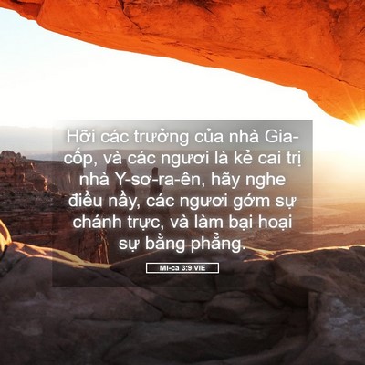 Picture 05 - Mi-ca 3:9 VIE - Hỡi các trưởng của nhà Gia-cốp, và - Bible Verse Picture