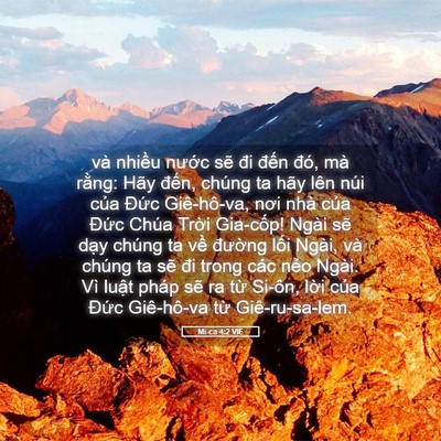 Picture 05 - Mi-ca 4:2 VIE - và nhiều nước sẽ đi đến đó, mà - Bible Verse Picture