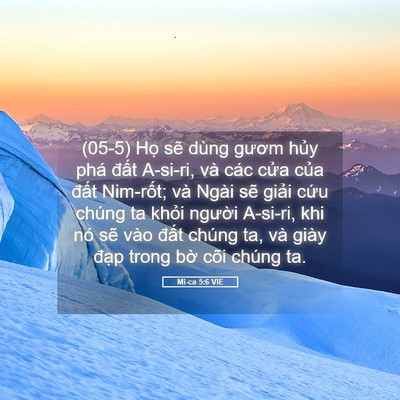 Picture 05 - Mi-ca 5:6 VIE - (05-5) Họ sẽ dùng gươm hủy phá đất - Bible Verse Picture