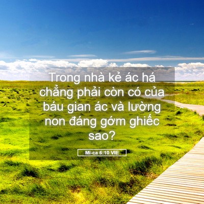 Picture 05 - Mi-ca 6:10 VIE - Trong nhà kẻ ác há chẳng phải còn có - Bible Verse Picture