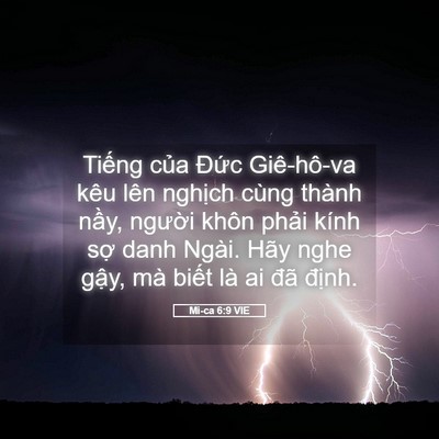 Picture 05 - Mi-ca 6:9 VIE - Tiếng của Đức Giê-hô-va kêu lên - Bible Verse Picture