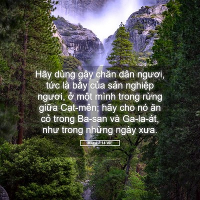 Picture 05 - Mi-ca 7:14 VIE - Hãy dùng gậy chăn dân ngươi, tức là - Bible Verse Picture
